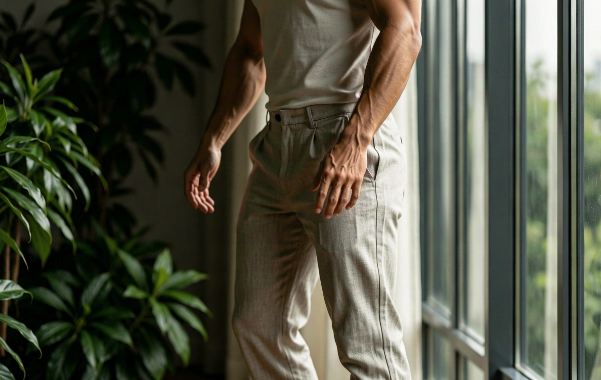 Man experiencing relaxed physical movement